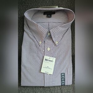 Lands' End Men's Casual Purple Plaid Shirt
